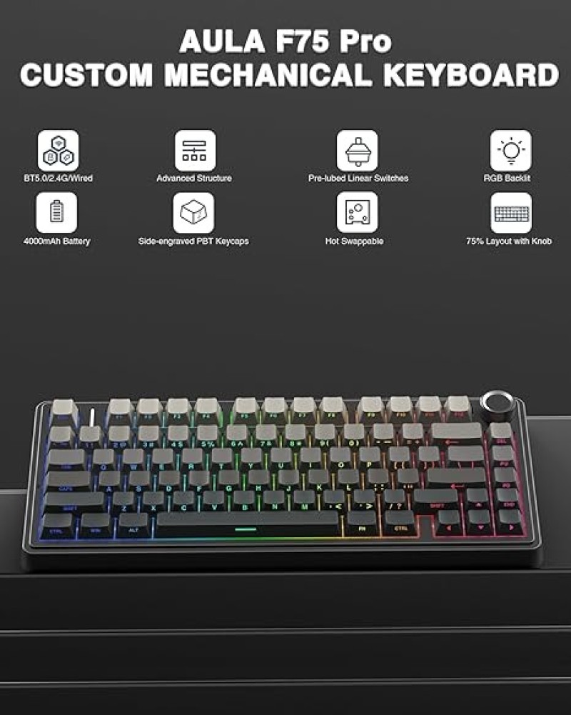 AULA F75 Gradient – Wireless Mechanical Keyboard