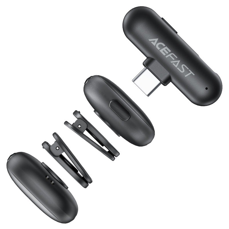 ACEFAST R1 Wireless Lavalier Microphonel – 50 m Range & 8 h Battery Clip‑on Mic