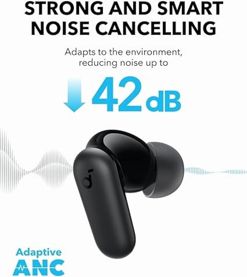 Soundcore P30i TWS Earbuds (Black) With Smart ANC & 2-in-1 Phone Stand Case