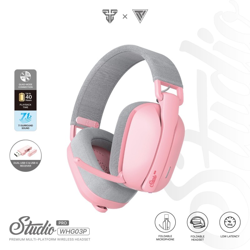 Fantech WHG03P Studio Pro Gaming Headset – 7.1 Surround Sound | Tri-Mode Connectivity