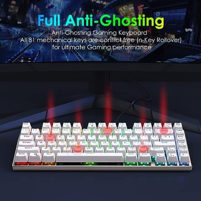 E-Yooso Z-686 Mechanical Gaming Keyboard  65% Compact Keyboard RGB Backlit (Red Switch)