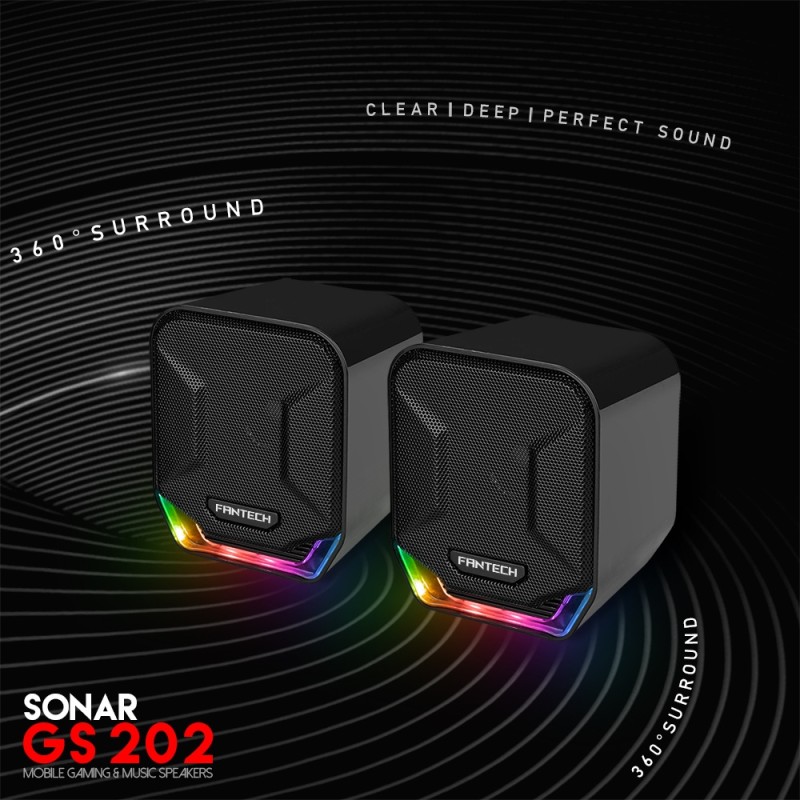 FANTECH GS-202 RGB Gaming Speaker (Black,Pink)