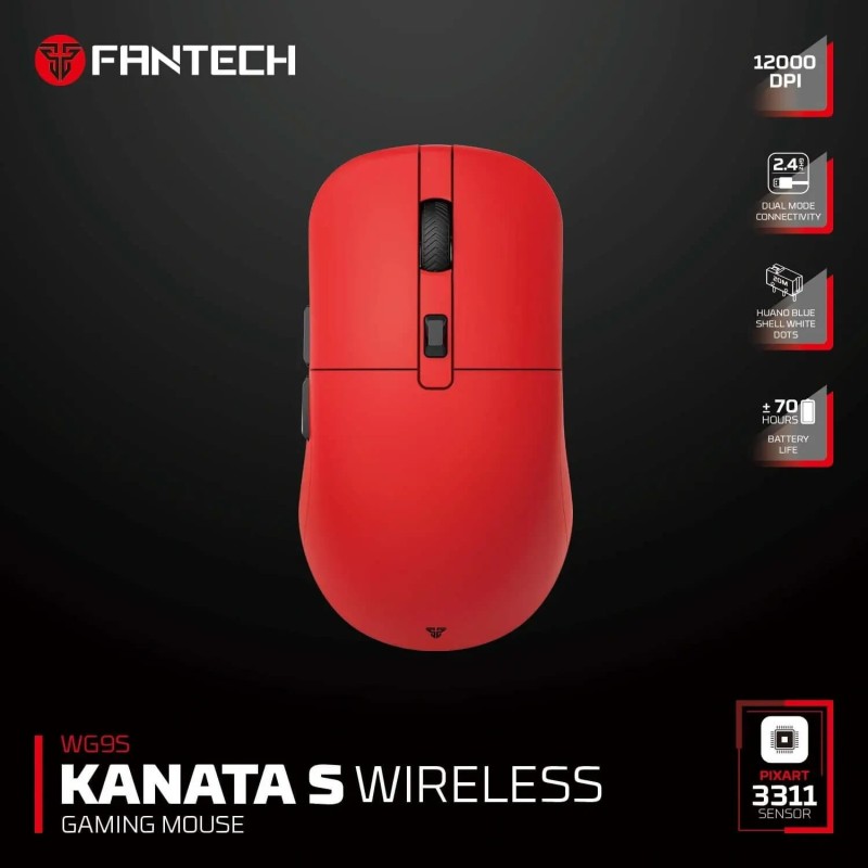 WG9S Kanata S Wireless Gaming Mouse – Pixart 3311 Sensor, 70H Battery Life