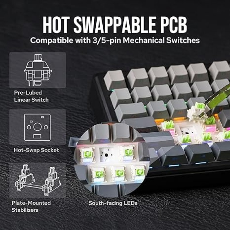 AULA F75 Max Mechanical Keyboard– 75% Wireless, TFT Screen, Gasket Mount, Hot-Swap