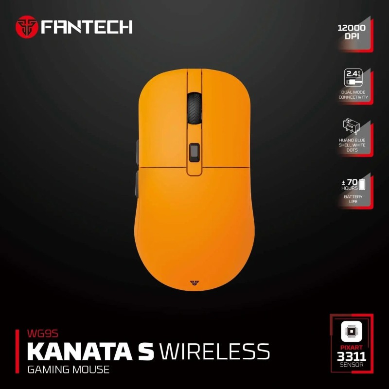 WG9S Kanata S Wireless Gaming Mouse – Pixart 3311 Sensor, 70H Battery Life