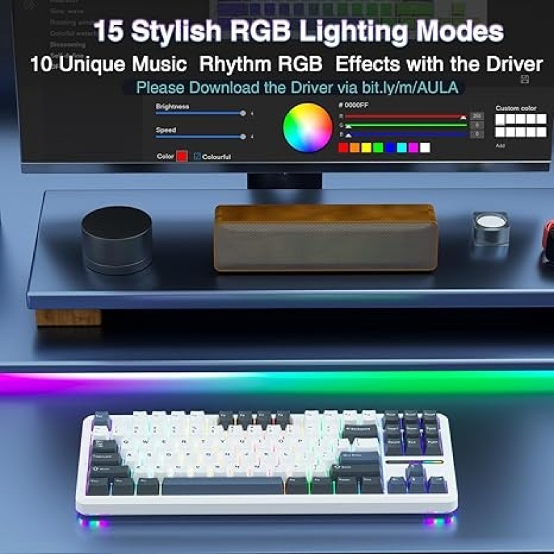 AULA F87 Wireless Mechanical Keyboard | 75% TKL Custom Hot Swappable Gaming Keyboard