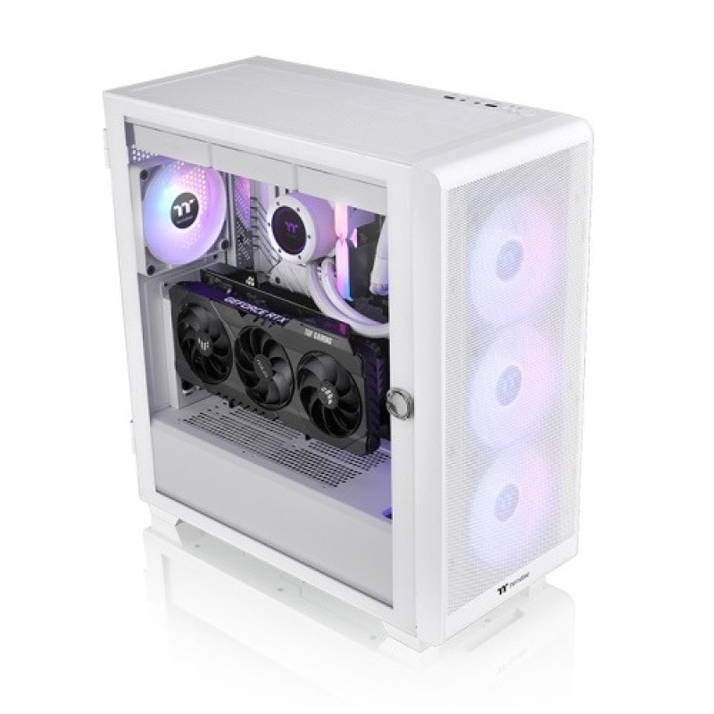Thermaltake S250 TG ARGB Snow Mid Tower ATX Chassis – White Edition