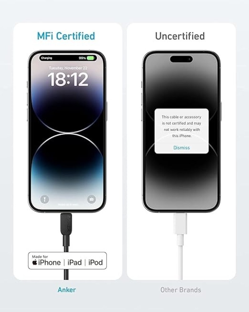 Anker 310 USB-C To Lightning Cable (6ft) | Fast Charging
