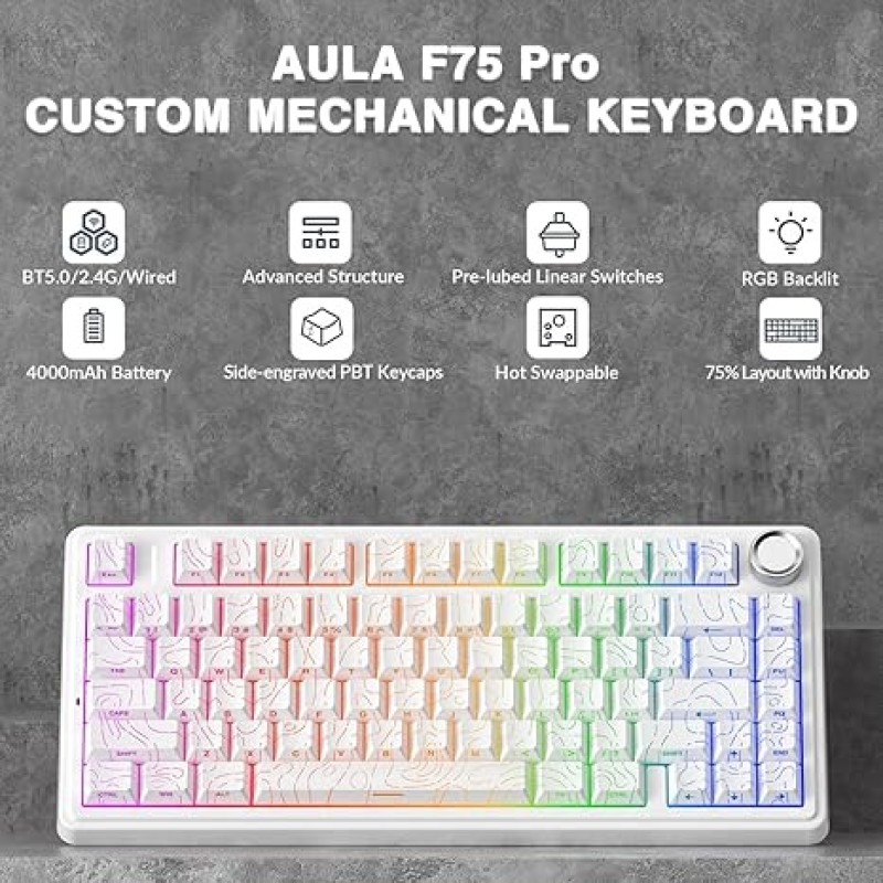 AULA F75 Topographic – Wireless Mechanical Keyboard