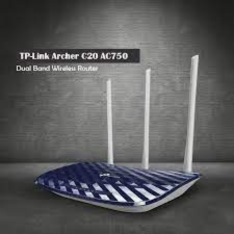 TP Link Archer C20 AC750 Wireless Dual Band Router-(Black)