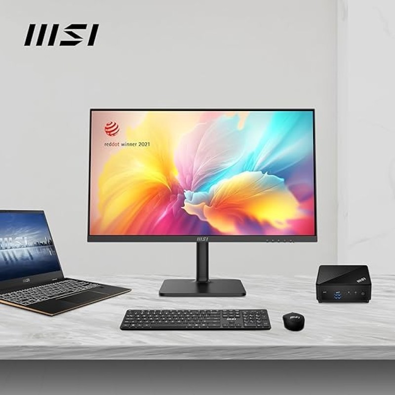 MSI Modern MD272XP 27 Inch FHD Office Monitor - 1920 X 1080 IPS Panel, 100 Hz, Eye-Friendly Screen, HDR Ready, Built-in Speakers, 4-Way Adjustable Stand, KVM - DP 1.2a, HDMI 1.4b, USB Type-C