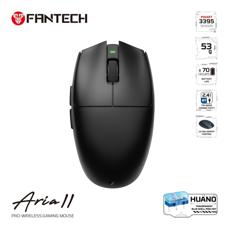 Aria II XD7V2 Wireless Gaming Mouse – PixArt 3395, 8K Polling Rate, Tri-Mode