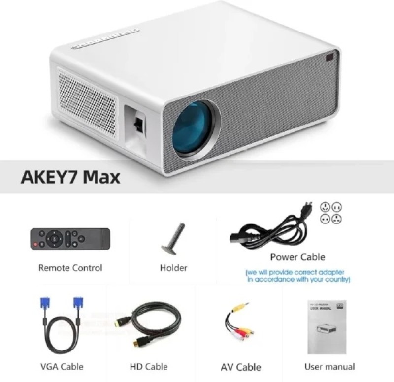 AUN AKEY7 MAX Basic LED Projector Full HD 1080p, 7500 Lumens (300" Display)