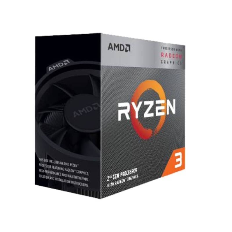 AMD Ryzen 3 3200G CPU / Unlocked / 4 Cores / 4 Threads / 3.6GHz Base / 4.0GHz Boost / Radeon Vega 8 Graphics / 65W TDP