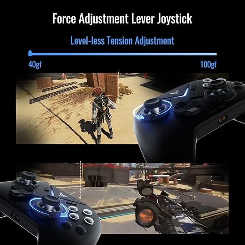 FLYDIGI Vader 4 Pro PC Controller Force Adjustment Lever Joystick, Hall & Micro Triggers, 1000Hz Report Rate, 4-Motor Stereo Vibration, 800mAh, Multi-Platform For PC/NS/Android/TV