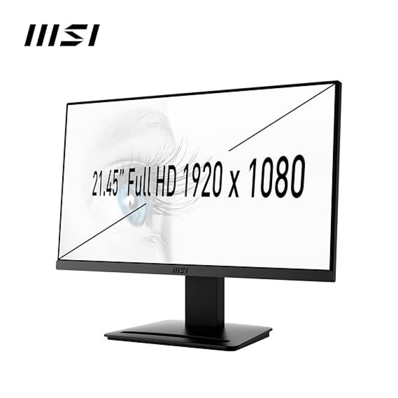 MSI Pro MP223 21.45 Inch Full HD Office LCD Monitor - 1920 X 1080, 100 Hz, Eye-Friendly Screen, Vesa Mountable, Display Kit Support, Tilt-Adjustable - Hdmi 1.4B, D-Sub (Vga)