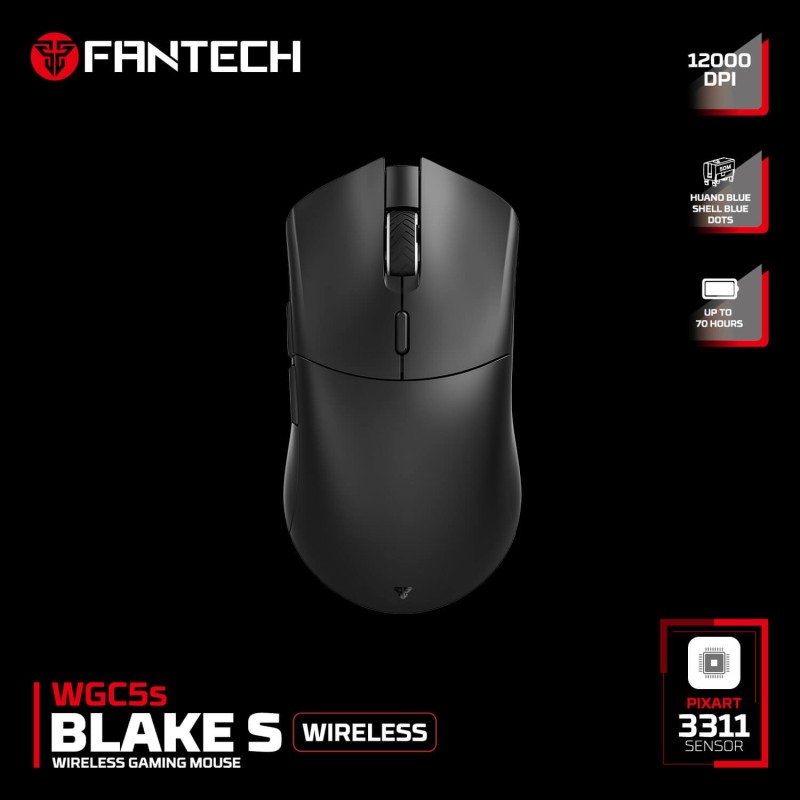 WGC5S Blake Wireless Gaming Mouse – RGB, 10000 DPI, 2.4GHz + Wired