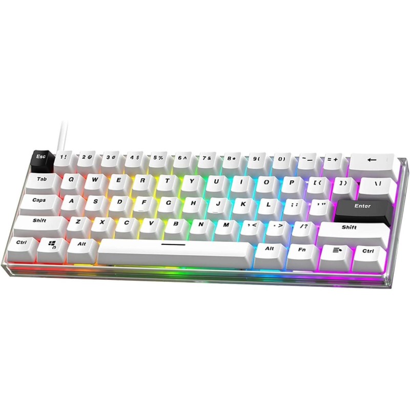 Fantech Maxfit61 MK857 Frost Wireless Modular Mechanical Keyboard – (Red/Blue Switch)