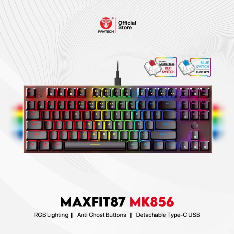 Fantech MAXFIT87 MK856 TKL RGB Mechanical Gaming Keyboard – Red Switch