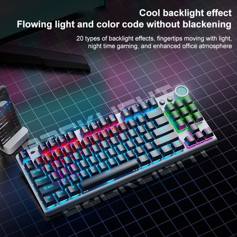 Aula F3001 Wireless Mechanical Keyboard – Tri-Mode, RGB, Hot-Swappable, 87 Keys