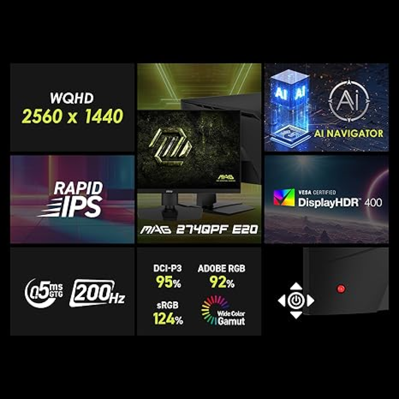 MSI MAG 272QPF E20 27″ QHD 200Hz Gaming Monitor