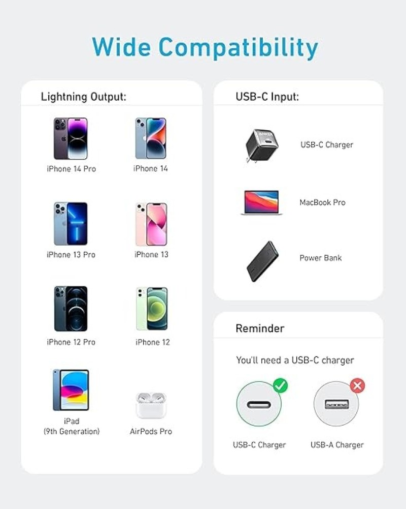 Anker 310 USB-C To Lightning Cable (6ft) | Fast Charging