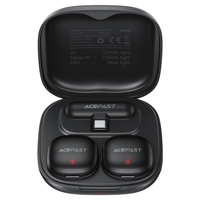 ACEFAST R1 Wireless Lavalier Microphonel – 50 m Range & 8 h Battery Clip‑on Mic