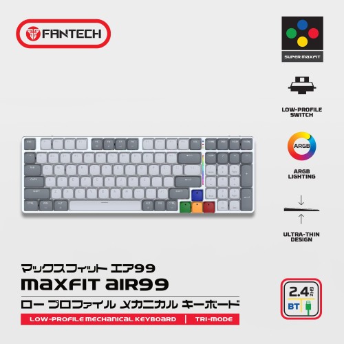 Fantech Super Maxfit Air99 MK916 Wireless Mechanical Keyboard – Low Profile (Brown Switch)
