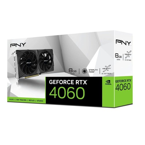 PNY GeForce RTX 4060 Verto Dual Fan Graphics Card - 8GB GDDR6, Ada Lovelace Architecture