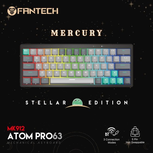Fantech MK912 Atom Pro63 Mechanical Keyboard Saturn (Blue Switch)