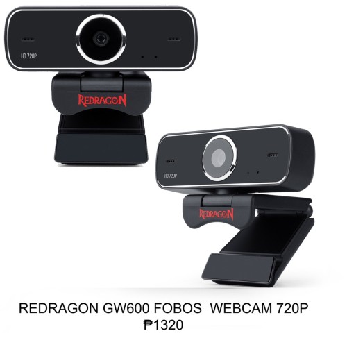 Redragon GW600 720P Webcam With Built-in Dual Microphone 360-Degree Rotation