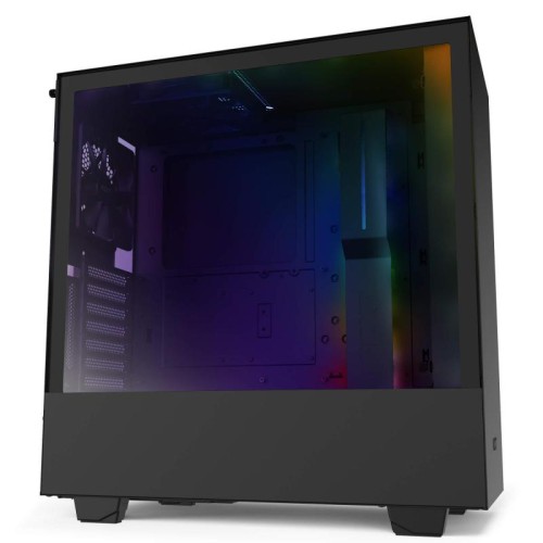 NZXT H510i, ATX Mid -Tower PC Gaming Case, USB Type-C Port, Tempered Glass, RGB Lighting-MATTE BLACK