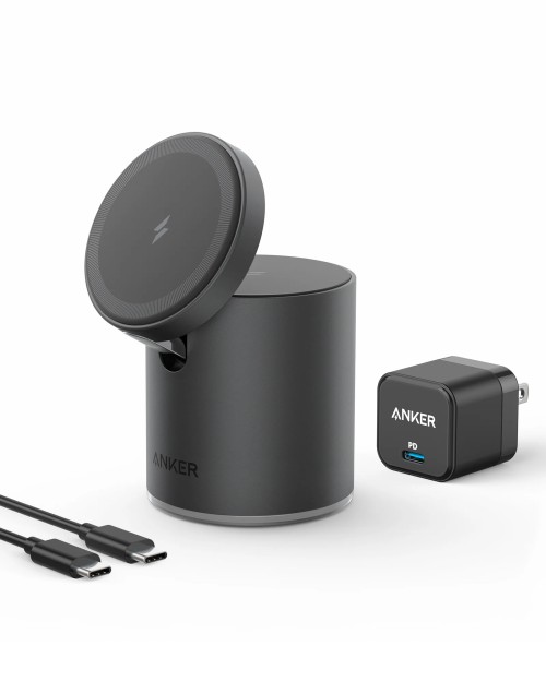 Anker Magnetic Wireless Charger, 623 MagGo 2-in-1 Charging Station With 20W USB-C Charger