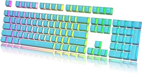Pudding Keycaps Set | Doubleshot PBT Keycap Set | Full 108 OEM Profile Key Set | For Mechanical Keyboard | Compatible With Cherry MX, Gateron, Kailh, Outemu | Malibu