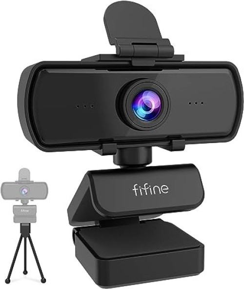 FIFINE Webcam 1440P, 2K Computer Web Camera With Privacy Cover & Tripod