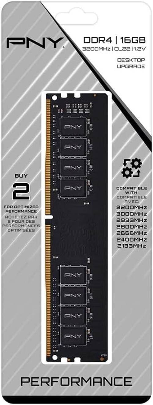 PNY Performance 16GB DDR4 DRAM 3200MHz (PC4-25600) CL22