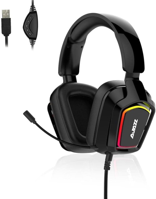 AJAZZ AX368 Gaming Headset With Noise-Canceling Mic And LED Lights – 7.1 Stereo Surround Sound