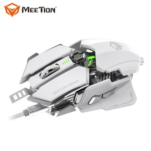 Meetion M990S Transformers Style RGB Programmable Gaming Mouse - White Editon