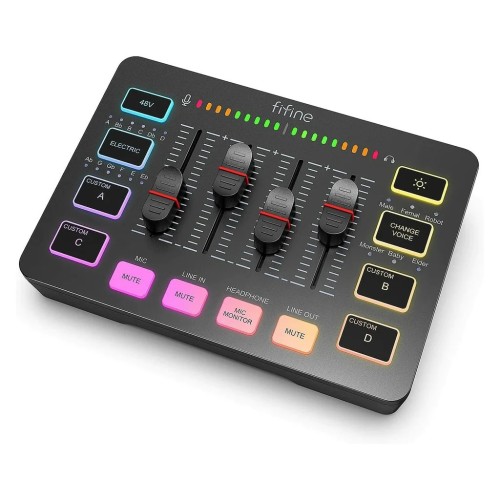 FIFINE SC3 GAMING MIXER WITH XLR/HEADSET INPUT, MONITORING