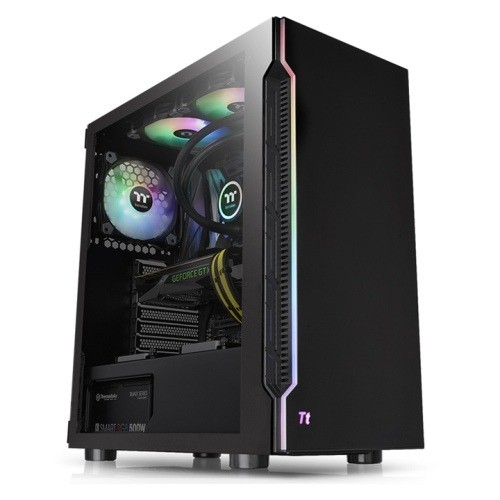 Thermaltake H200 TG RGB ATX Mid Tower Chassis – Tempered Glass, RGB Light Bar, ATX Support