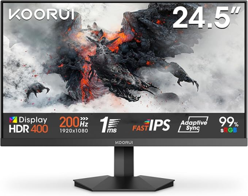 KOORUI G2511P 25″ 200Hz IPS Gaming Monitor — 1ms, HDR400, Adaptive Sync